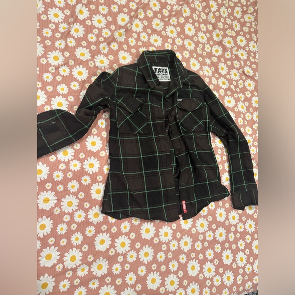 Women's Green Plaid Flannel Shirt Jacket